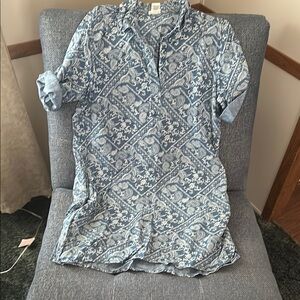 Andrea Jovine Blue Patterned Dress